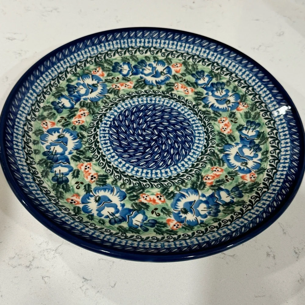 Set of 2 UNIKAT Ceramika Artystyczna Plates Polish Pottery Z Spychalska